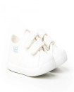 Made in Spain White Canvas EU25-EU30 Sneakers velcro closure non Slip Rubber